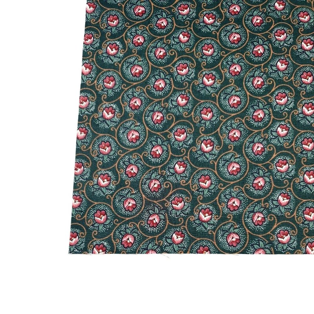 Purple Tulip Hunter Green Fat Quarter Fabric 100% Cotton 18" x 21" Minimum Cut 1 - Picture 3 of 6